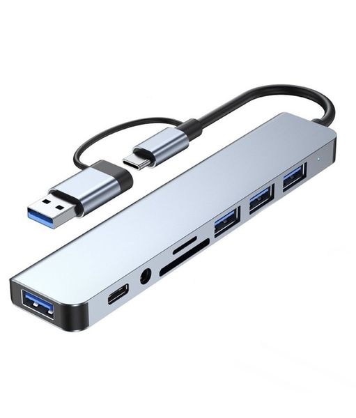 8 IN 1 Type C HUB Multiport Station USB 3.0 / USB C Adapter/ OTG