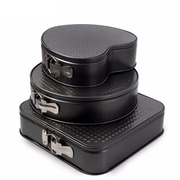3 Pcs Non-Stick Springform Metal Baking Pans With Removable Bottom
