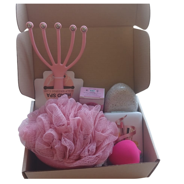 7-Piece Self-Care Gift Set - Massager, Scrub, Perfume &amp; Mirror