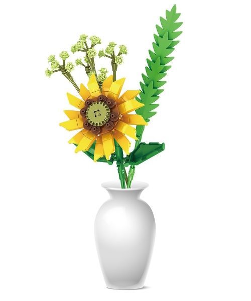 Panlos Flower Bouquet Building Blocks (167pcs) - Sunflower - 46cm Tall