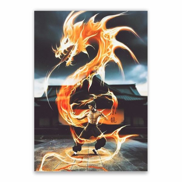 Bruce Lee Red Dragon Poster - A1