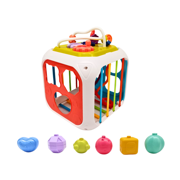 Bestby- 7-in-1 Baby Shape Sorting Sensory &amp; Edcational Cube Toy (7 Months+)