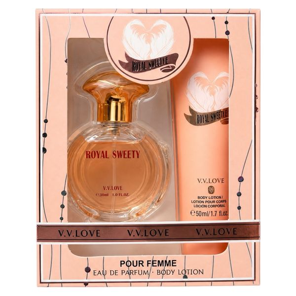 Pack of 2 - V.V.LOVE Royal Sweety Pour Femme Eau de Parfum Womens Gift Set