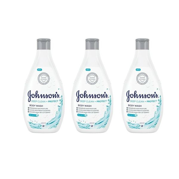 Johnson's Deep Clean + Protect Body Wash - Sea Salts - (2x 400ml)