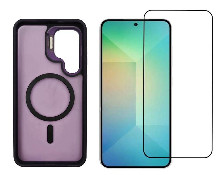 Phone Case &amp; Screen Protector Combo Compatible with Samsung Galaxy S25 Series - Purple