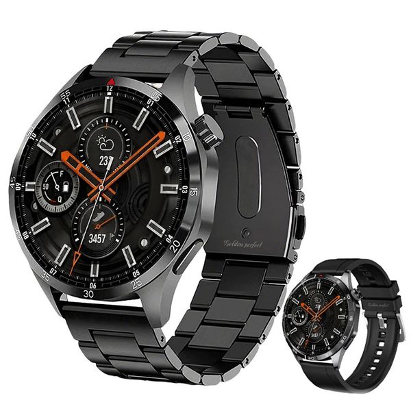 Golden Perfect Men's Black Smartwatch-1.43" Display Built for Everyday Use