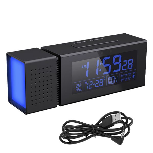 TSP30 Night Light Digital Clock Alarm Temperature and Humidity MonitorBlack