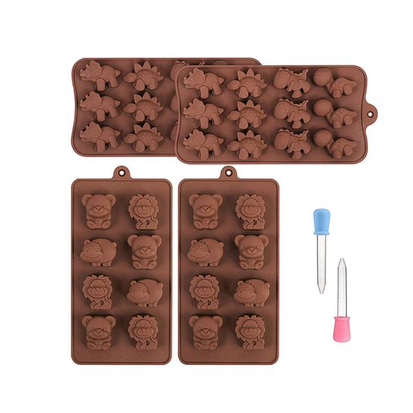 6 Piece Lovely Animals Silicone Molds Non-stick Chocolate Candy Mold Set