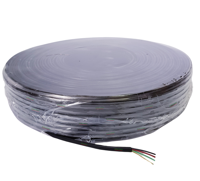SiRCONY Telephone FLAT cable (100M) 4 core BLACK