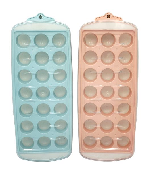 TIVTOV 2 Pack Ice Cube Trays Non-Slip Silicone Bottom with Lid