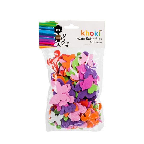 Foam Butterflies - Art &amp; Craft - Self Adhesive - Assorted Colours