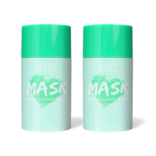 Set of 2-Ushas Green Tea Cleansing Clay Mask Stick Anti-Blackhead Anti-Acne
