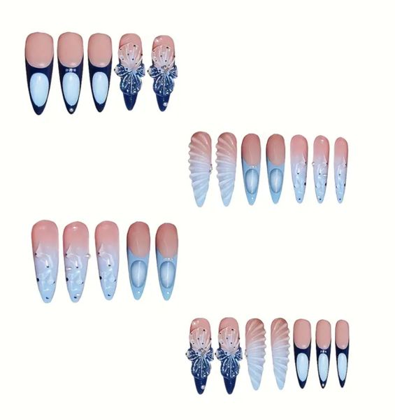 Blue Almond Press on Nails