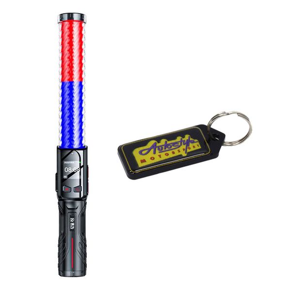 Alcohol Tester Fuel Cell Type Baton Breathalyzer-Red/Blue/White LED Lights