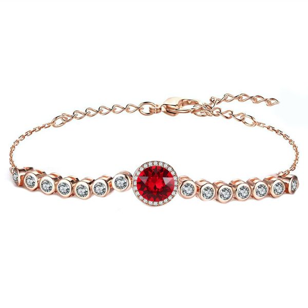 Civetta Spark Emma Bracelet - Swarovski Ruby Crystal Rosegold