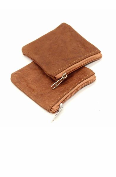 Genuine Leather Twin Pack Coin Purse-Brown