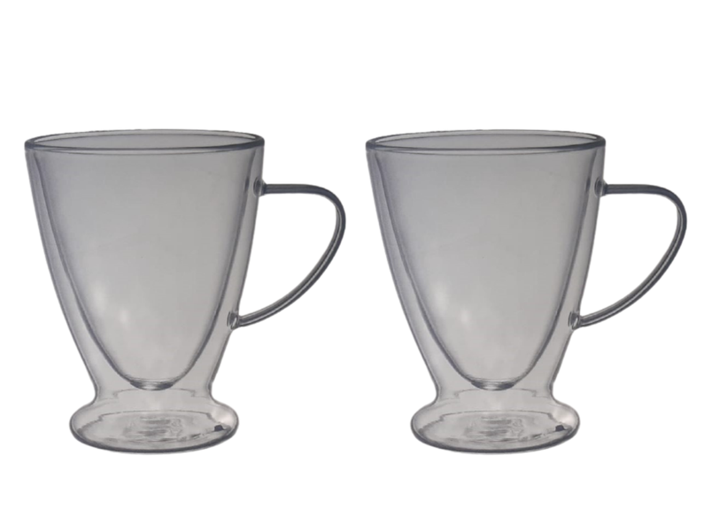 Mug Footed 300ml 2 Piece Double Wall Glass Barista 10194