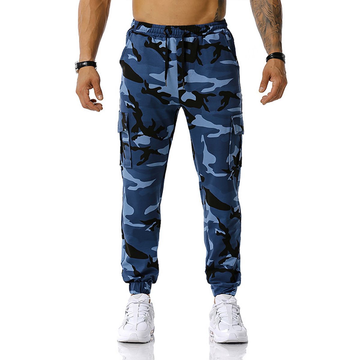 Mens Camouflage Jogging Pants Long Joggers with Pockets Running ...