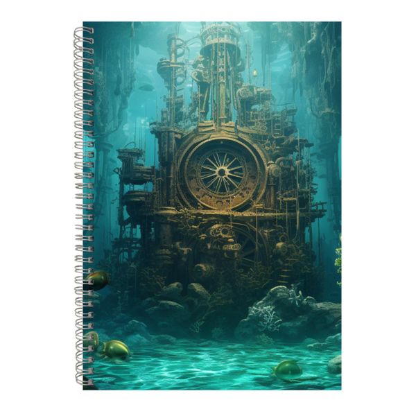 Machine A4 Notebook Pad Ocean Blue Lover Trendy Graphic Birthday Present040