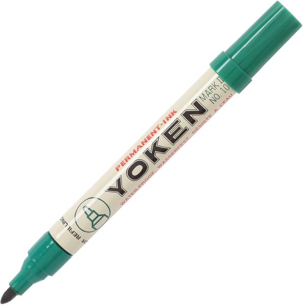 Yoken No 10 Green Permanent Marker Fine X4 image