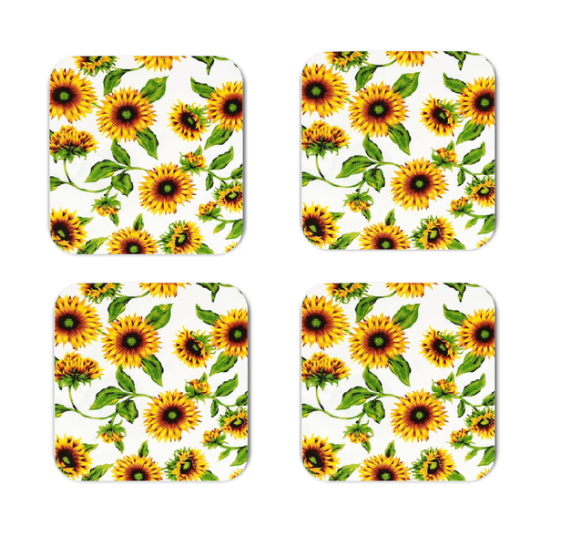 Radiant Sunflower Coasters - Set of 4