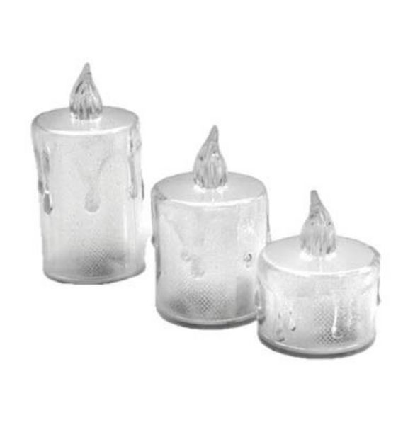 Candle Drip Pillar Led Bat.Op - 3 Pieces