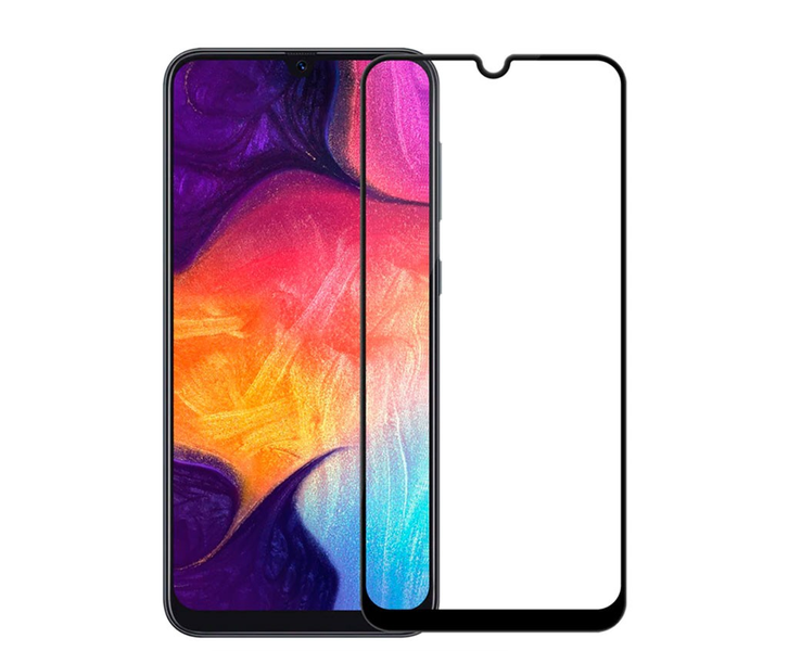 9H Premium Tempered Glass Screen Protector Black Samsung A50