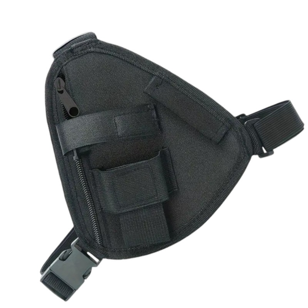 Water-Resistant Black Walkie Talkie Chest Bag