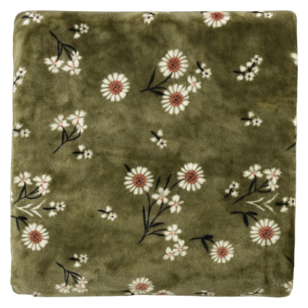 Kings Trading Green Floral Twin Plush Blanket