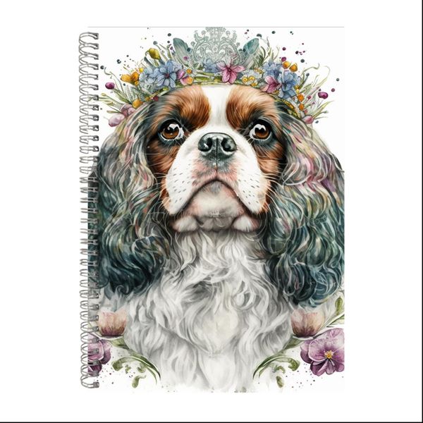 Cavalier King Charles Spaniel Flower Head Gift Idea A4 Notepad 259