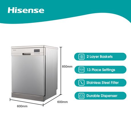 459px x 459px - Hisense-13 Place Dishwasher-Stainless Steel | Buy Online in South Africa |  takealot.com