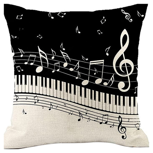 Music Note Throw Cushion Throw Pillow Cover Double Side-Design,C