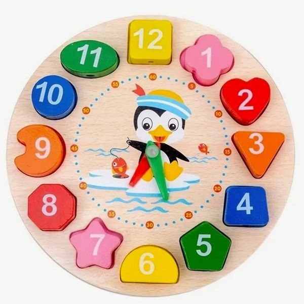 Montessori Educational Shape Matching &amp; Time-Telling Toy