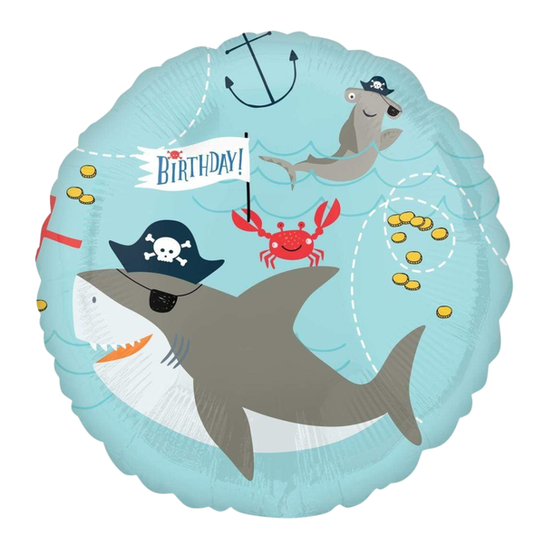 Foil Balloon Happy Birthday Ahoy Pirate 18 inch