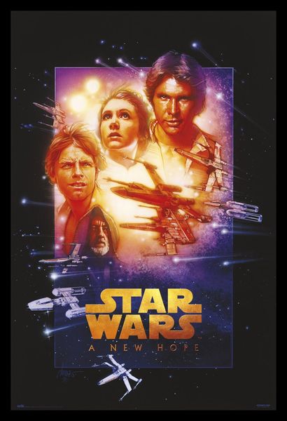 Star Wars - A New Hope Poster with Black Frame