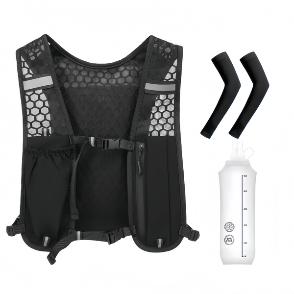 3-in-1 Running Hydration Vest Set with Ice Sleeves &amp; Water Bottle