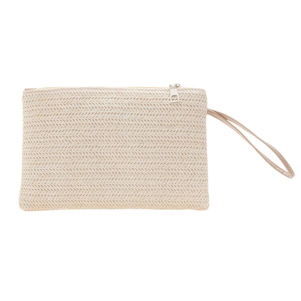 Wheat Grass Hand-Woven Ladies Large-Capacity Lightweight Clutch