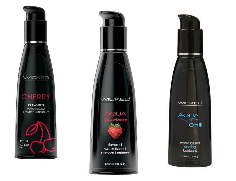 Wicked Adult Sensual Care Aqua Chill w Strawberry &amp; Cherry Lubes Lubricants
