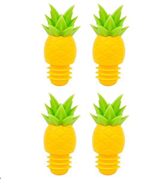 4-Piece Pineapple Wine Bottle Stopper