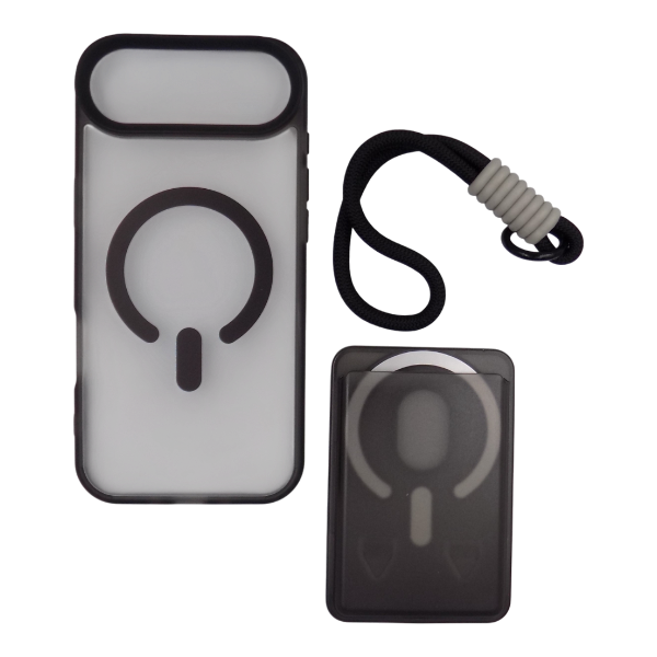 Bumper Case + Mag Card Holder + Cord compatible with Apple iPhone 17 Air