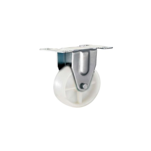 Tradequip - White Nylon Caster with Fixed Wheel 65mm