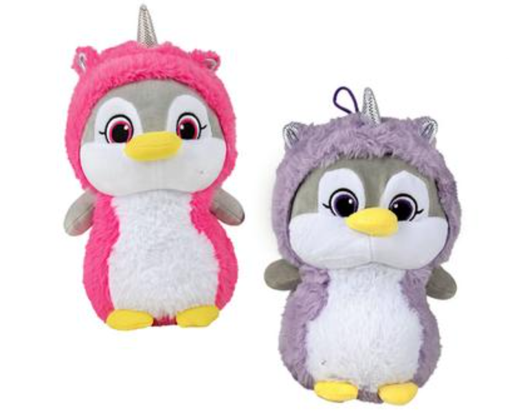 Plush Penguin With Unicorn Hoodie 29cm x 2