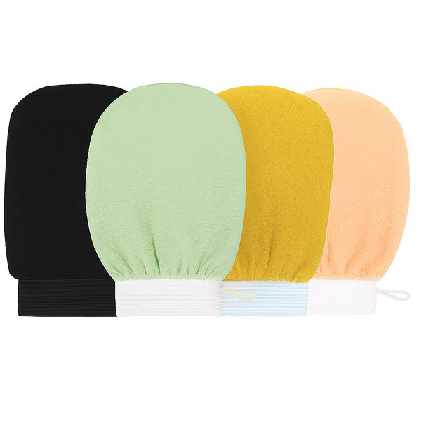 2-Piece Vegan Viscose Fibre Exfoliating Mitt Bath Glove for Smooth Skin