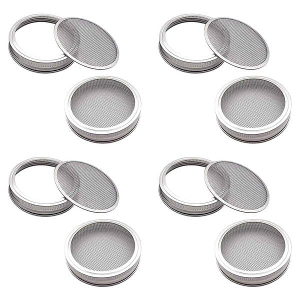 Set Of 2 Sprouting Jar Lid Kit For Making Organic Sprout Seeds