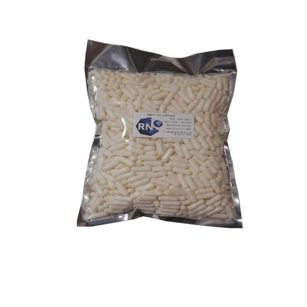 1000 Empty Gel Capsules White Size 0 RN Essential Caps