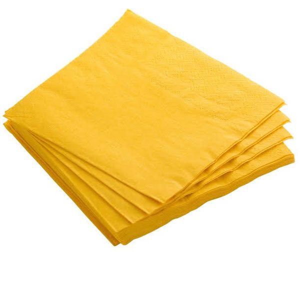 Serviettes - Napkins - Yellow - 2 Ply - 40 Pack