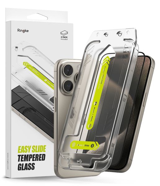 Easy Slide Premium Tempered Glass (2 Pack) Screen Protector - iPhone 15 Pro