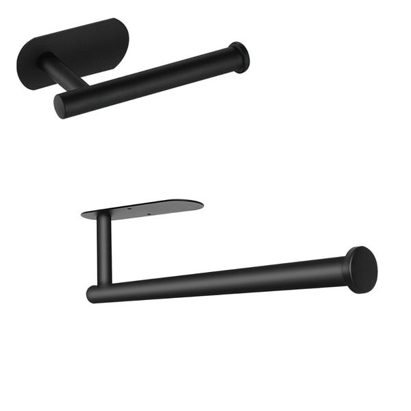 Black Paper Towel Holder and Toilet Paper Holder