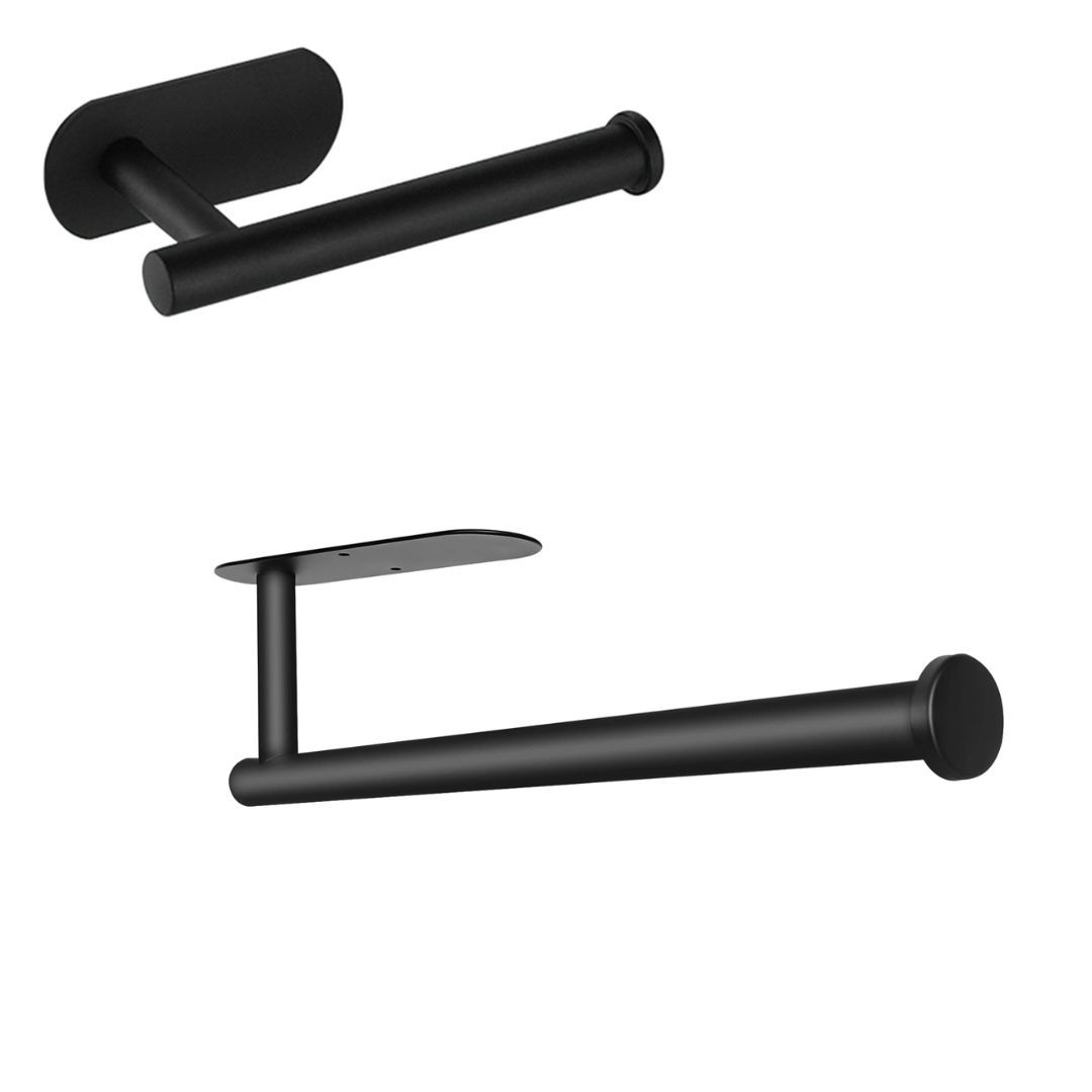 Black Paper Towel Holder and Toilet Paper Holder