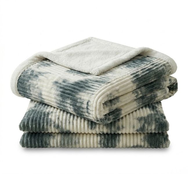 SMTE Corduroy Plush Bedding Blanket - Soft Luxury Bed Throw